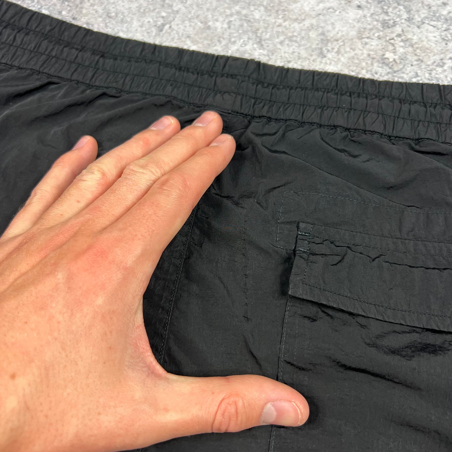 CP Company Black Chrome Lens Cargo Shorts 46- W30-32”