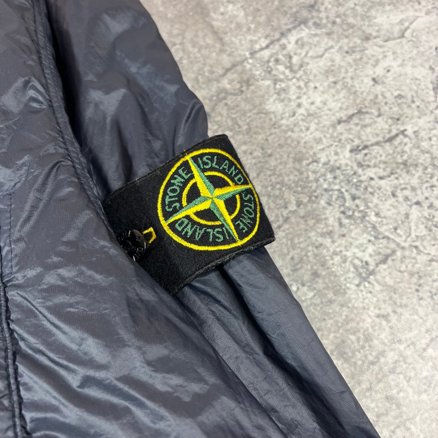 Stone Island Navy Micro Yarn Coach Jacket Large 23.5”