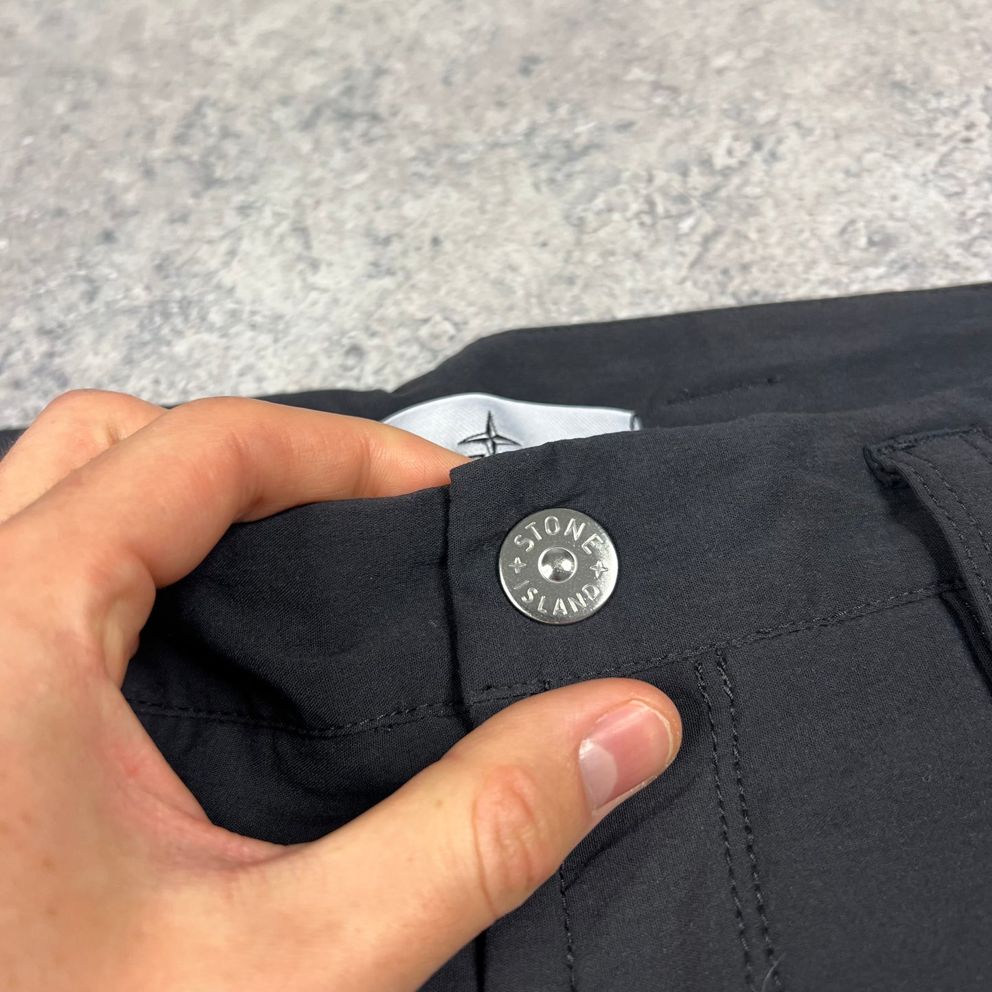 Stone Island Black Stellina Shell Cargo Trousers W34-36”