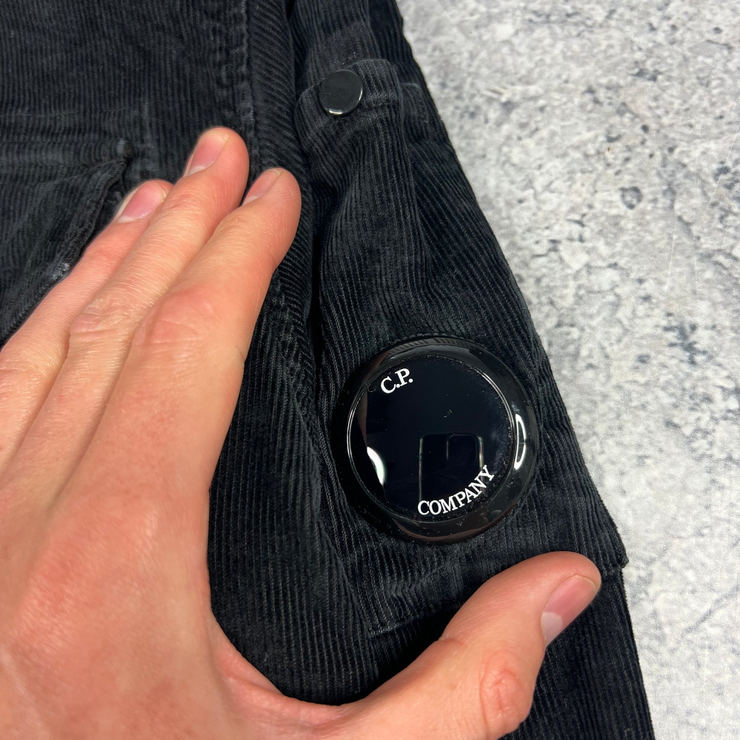 CP Company Black Corduroy Overshirt Medium 21.25”