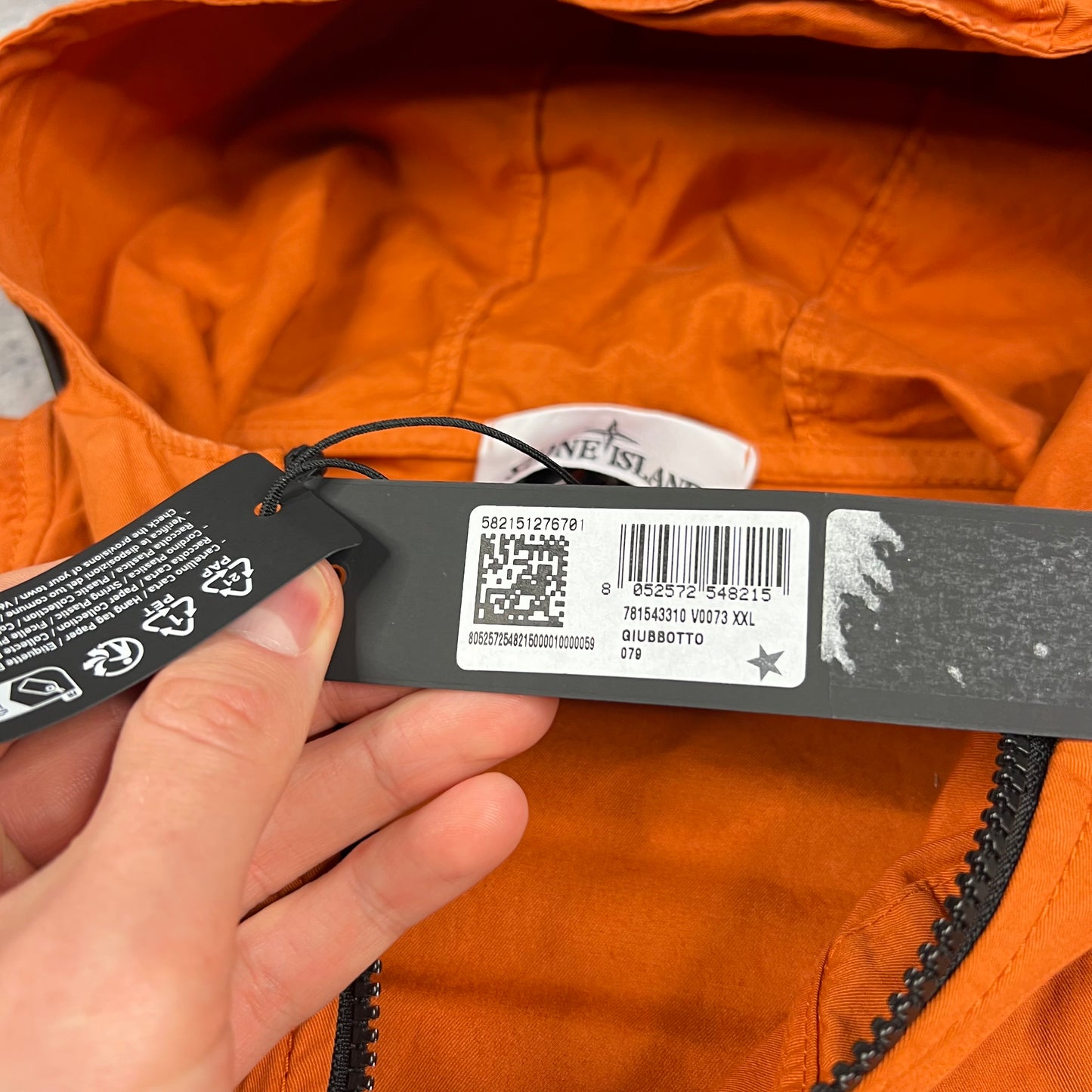 Stone Island Orange Supima Cotton Twill Jacket XXL 25” BNWT