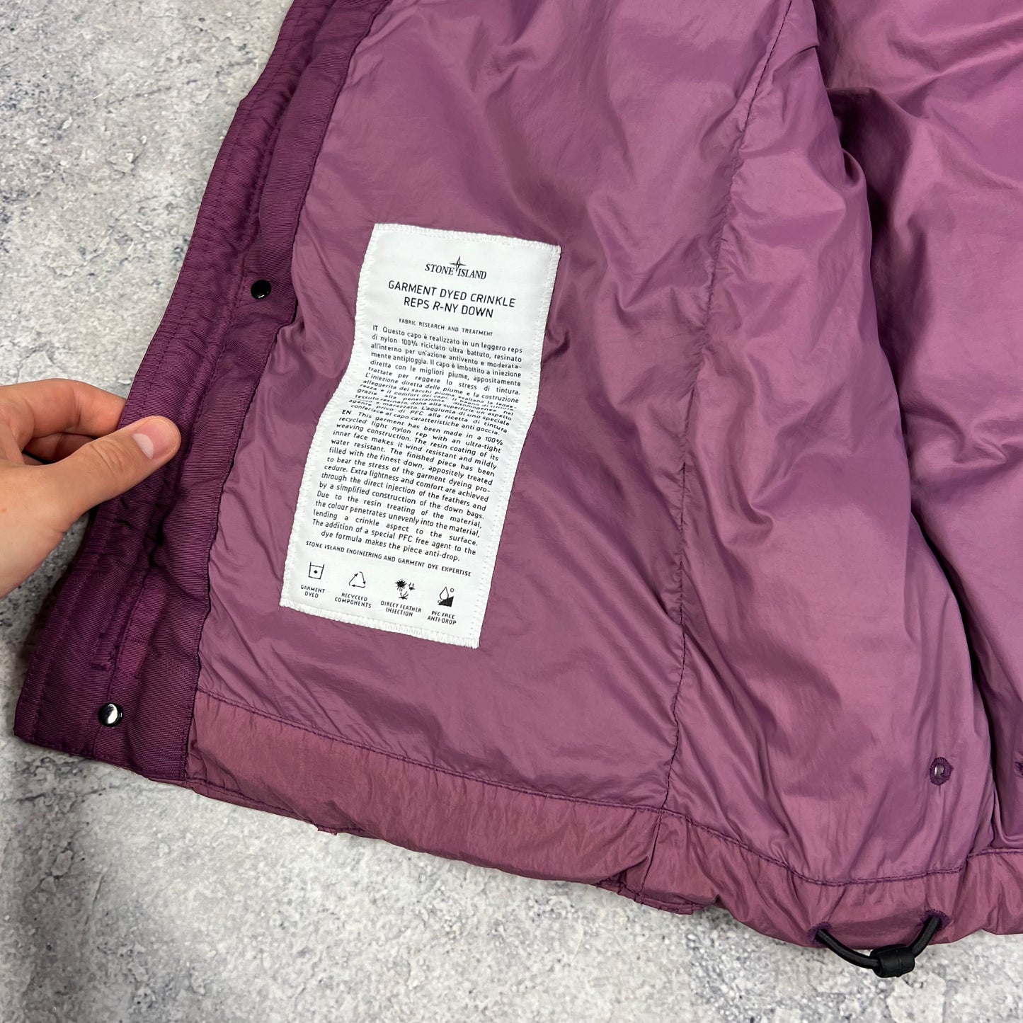 Stone Island Crinkle Reps Down Gilet Large 24.25” BNWT