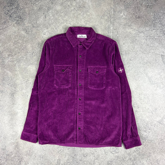 Stone Island Purple Corduroy Shirt Large 22”