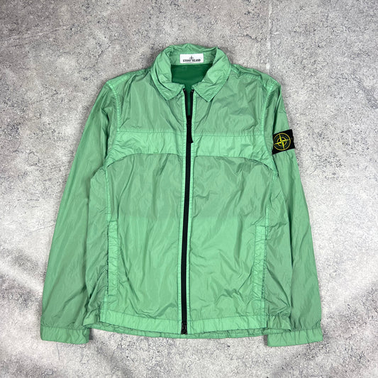 Stone Island Green Crinkle Reps Overshirt Small 19.75”