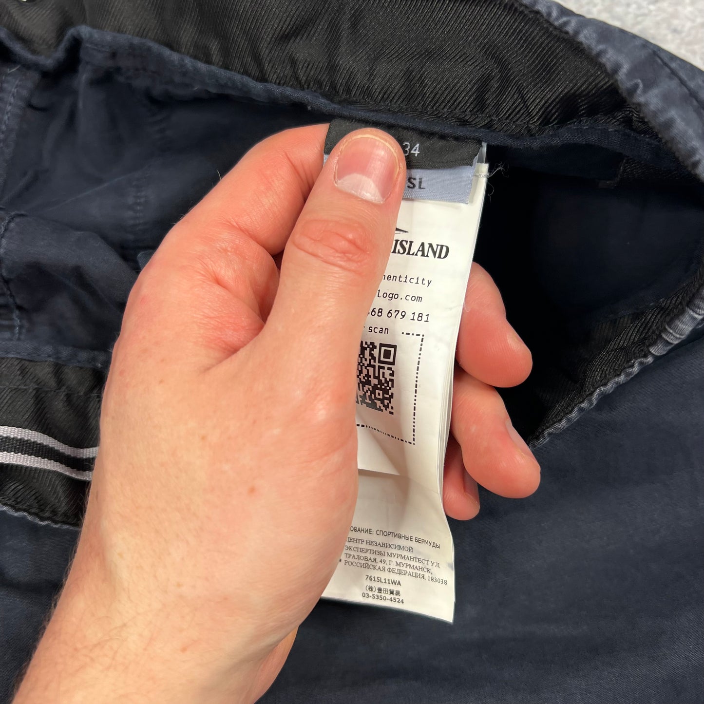 Stone Island Navy Cargo Shorts W34”