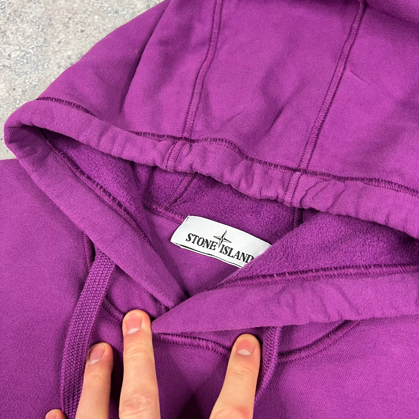 Stone Island Magenta Pullover Hoodie Large 22.75”
