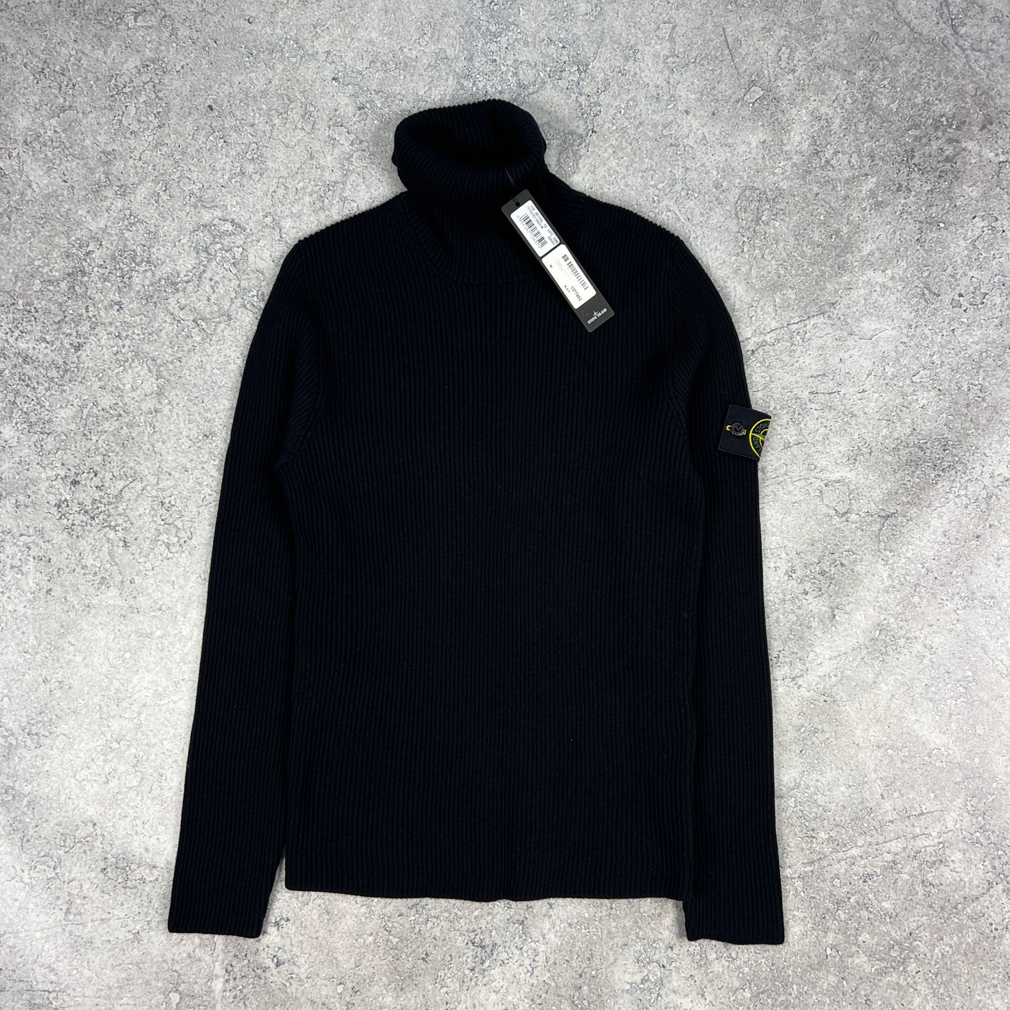 Stone Island Black Rollneck Ribbed Jumper Medium 18” BNWT
