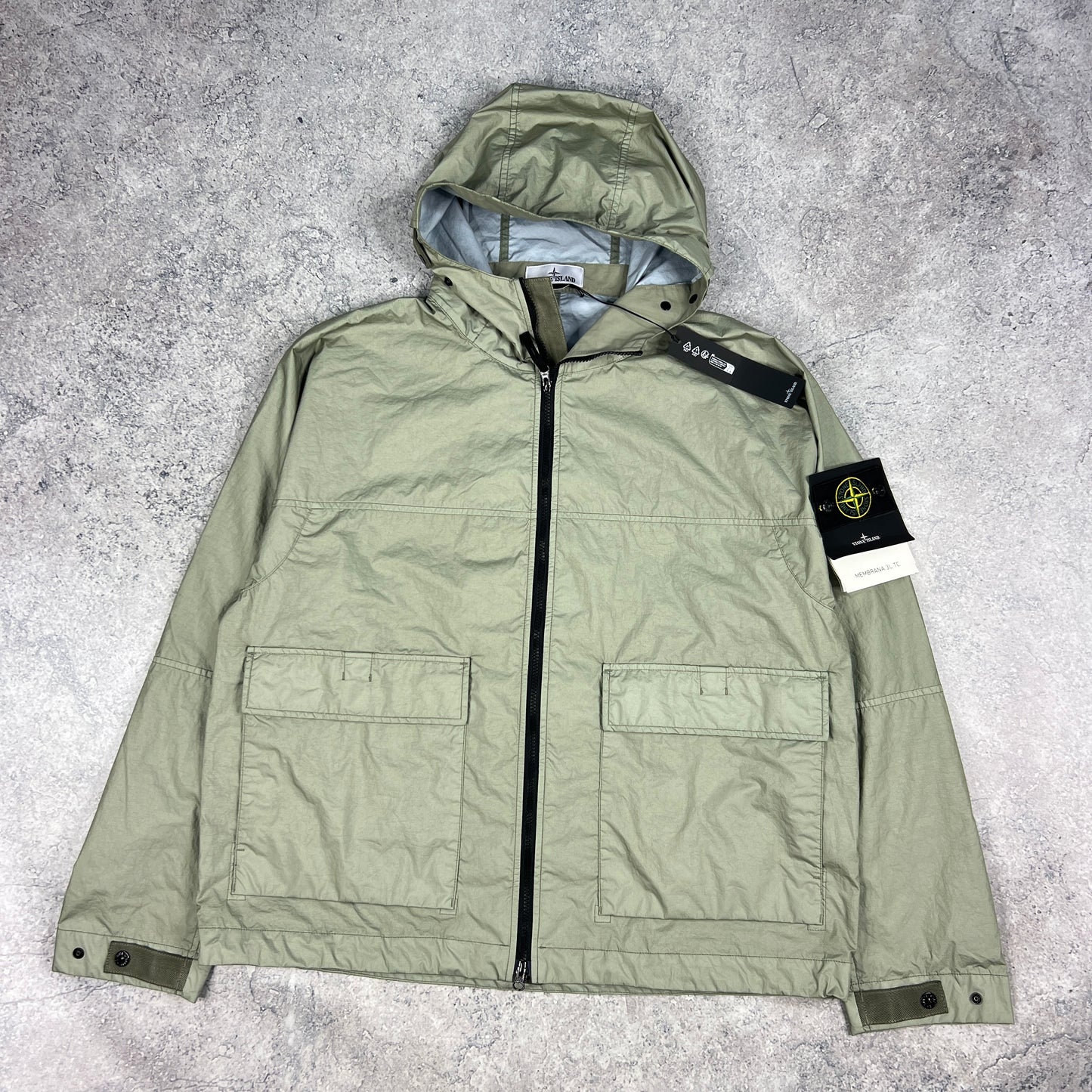 Stone Island Green Membrana Jacket XL 25.75” BNWT