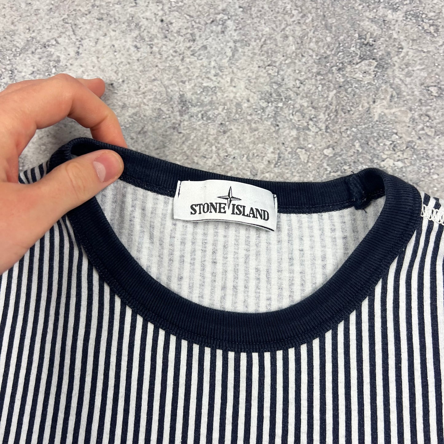 Stone Island Marina Striped T-Shirt Large 21.75”