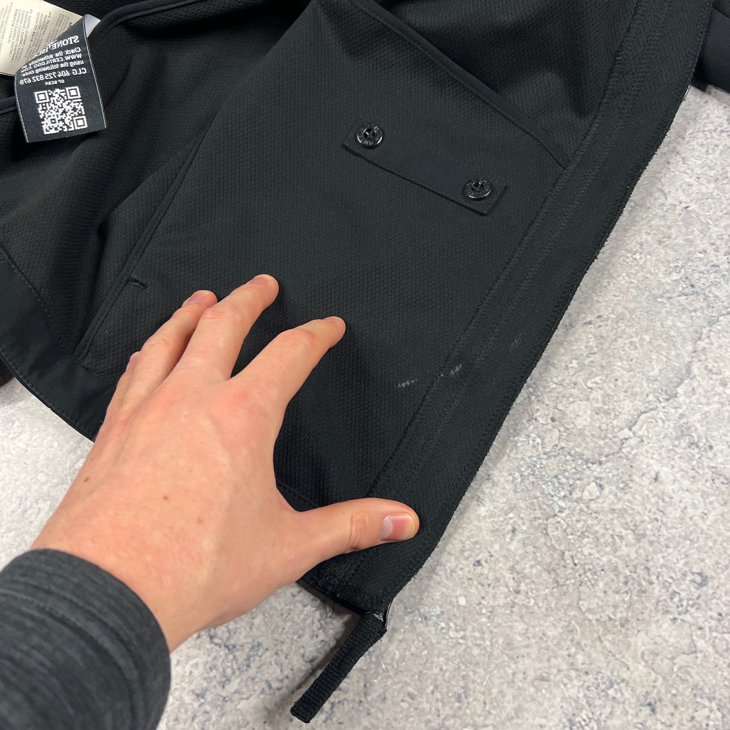 Stone Island Black Softshell Jacket Large 23”