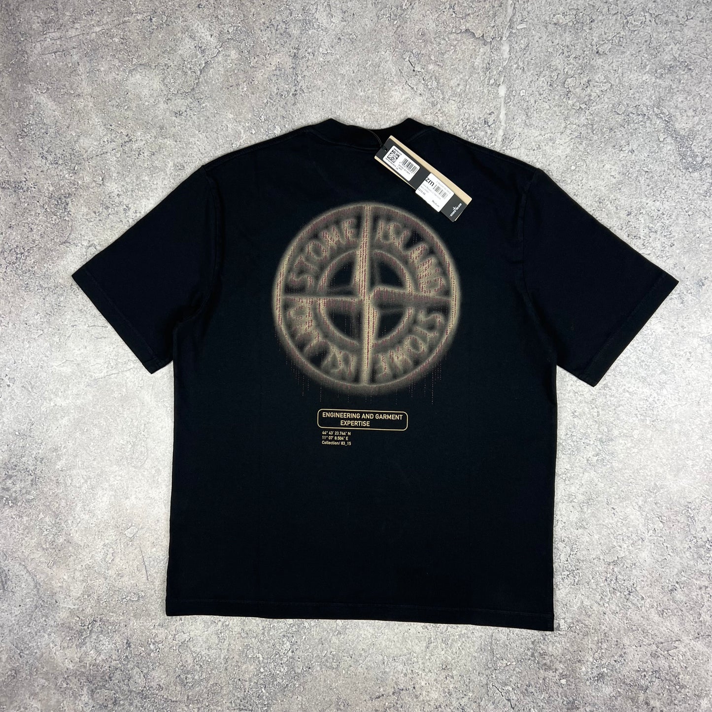 Stone Island Black Raised Logo T-Shirt BNWT