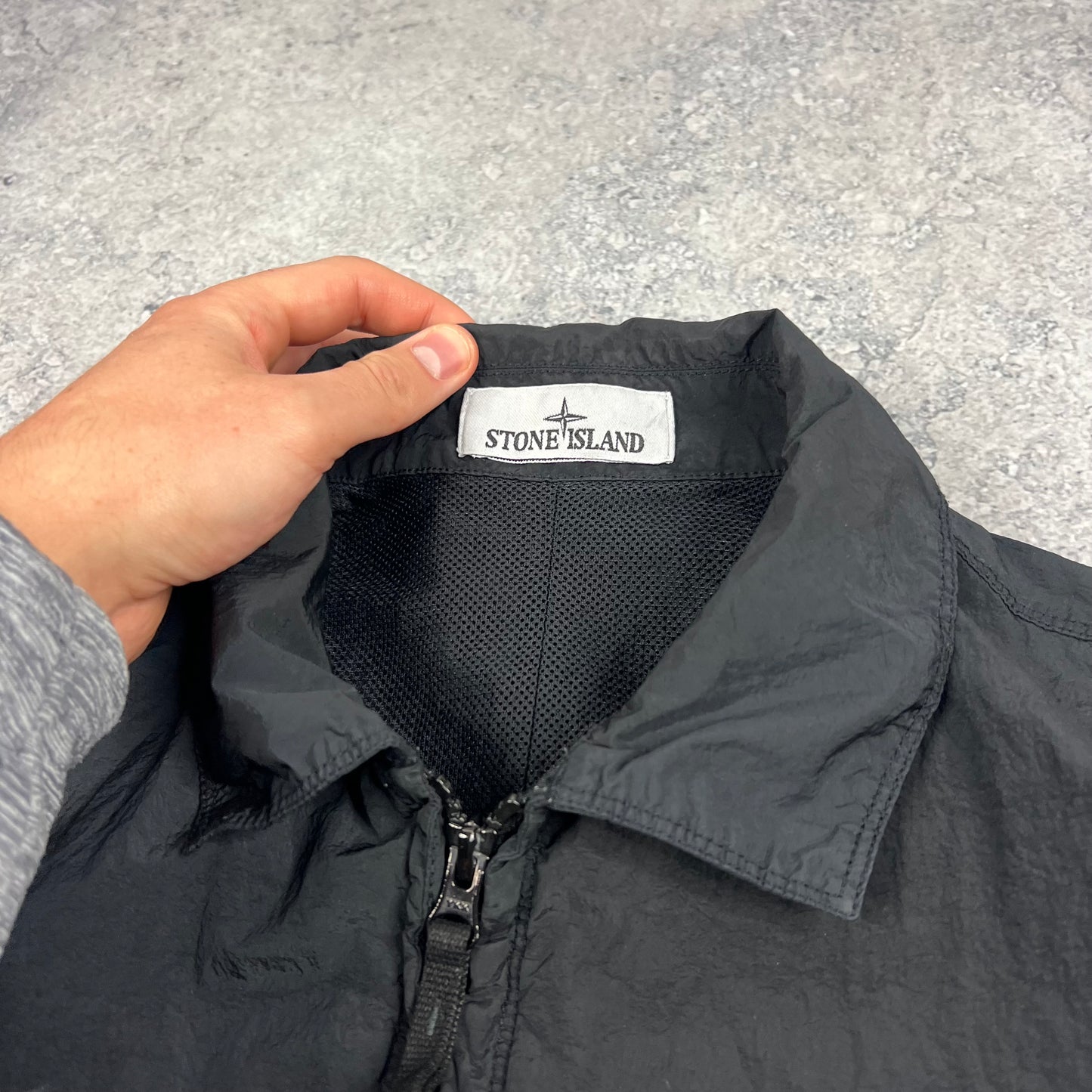 Stone Island Black Nylon Metal Overshirt Large 22”