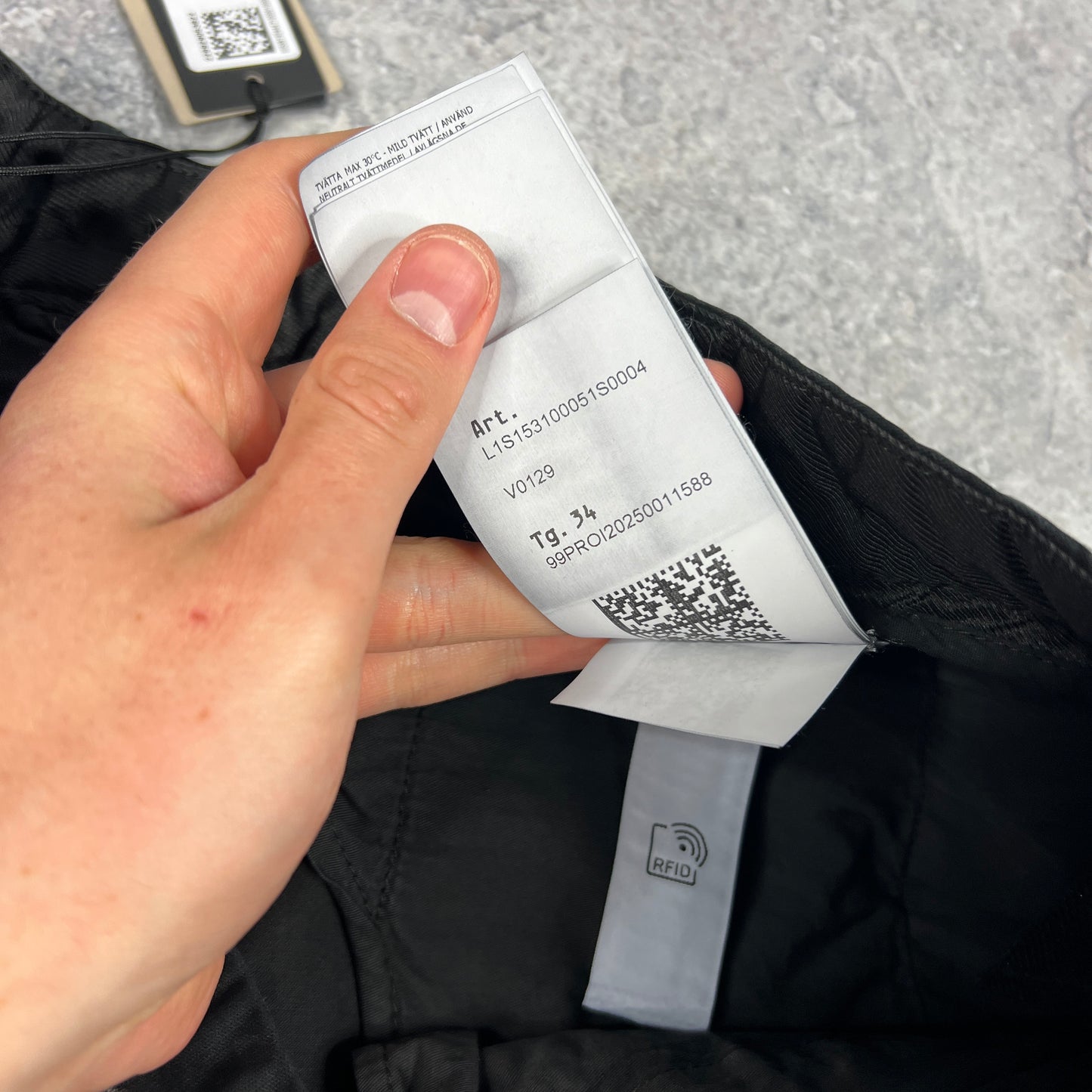 Stone Island Black Regular-T Cargo Trousers W34” BNWT