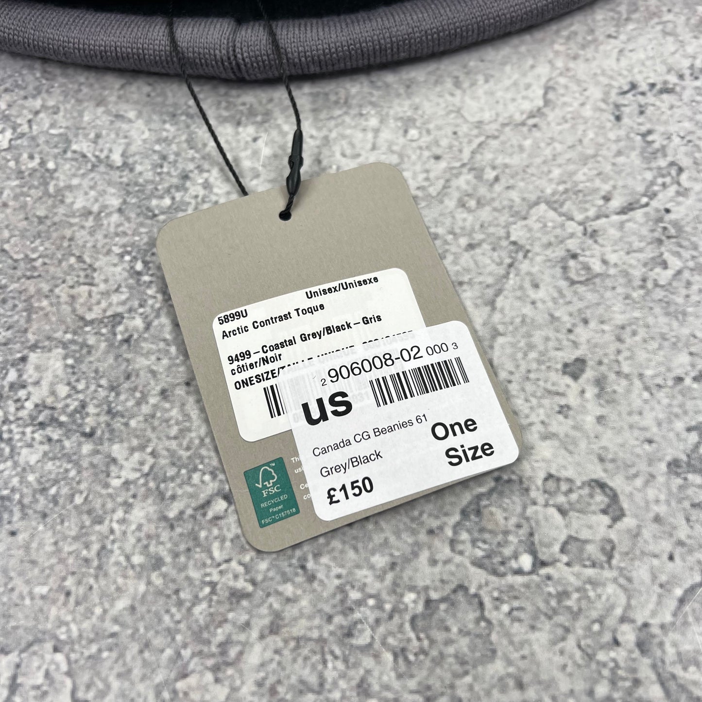 Canada Goose Grey/Black Beanie BNWT