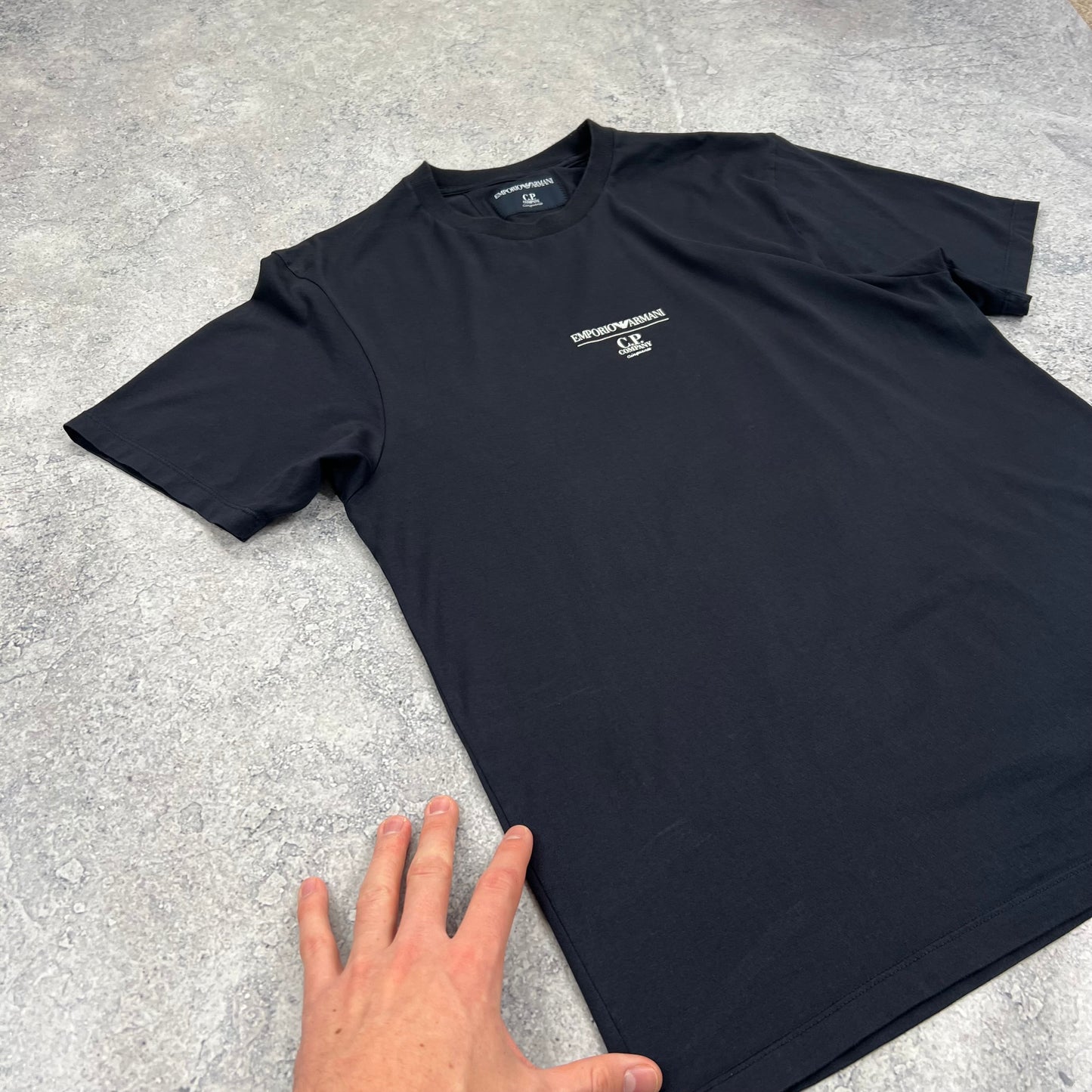 CP Company x Armani Navy T-Shirt Medium 20”