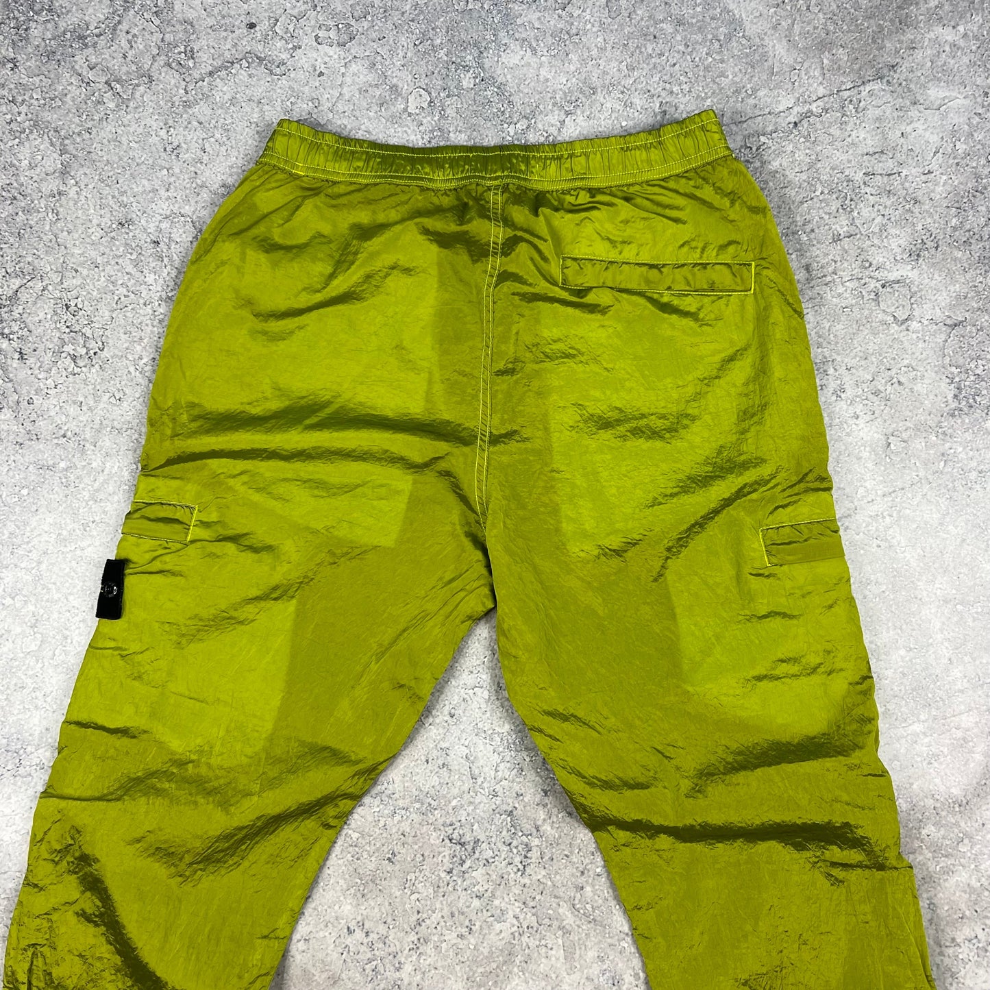 Stone Island Lime Nylon Metal Cargo Trousers W34”