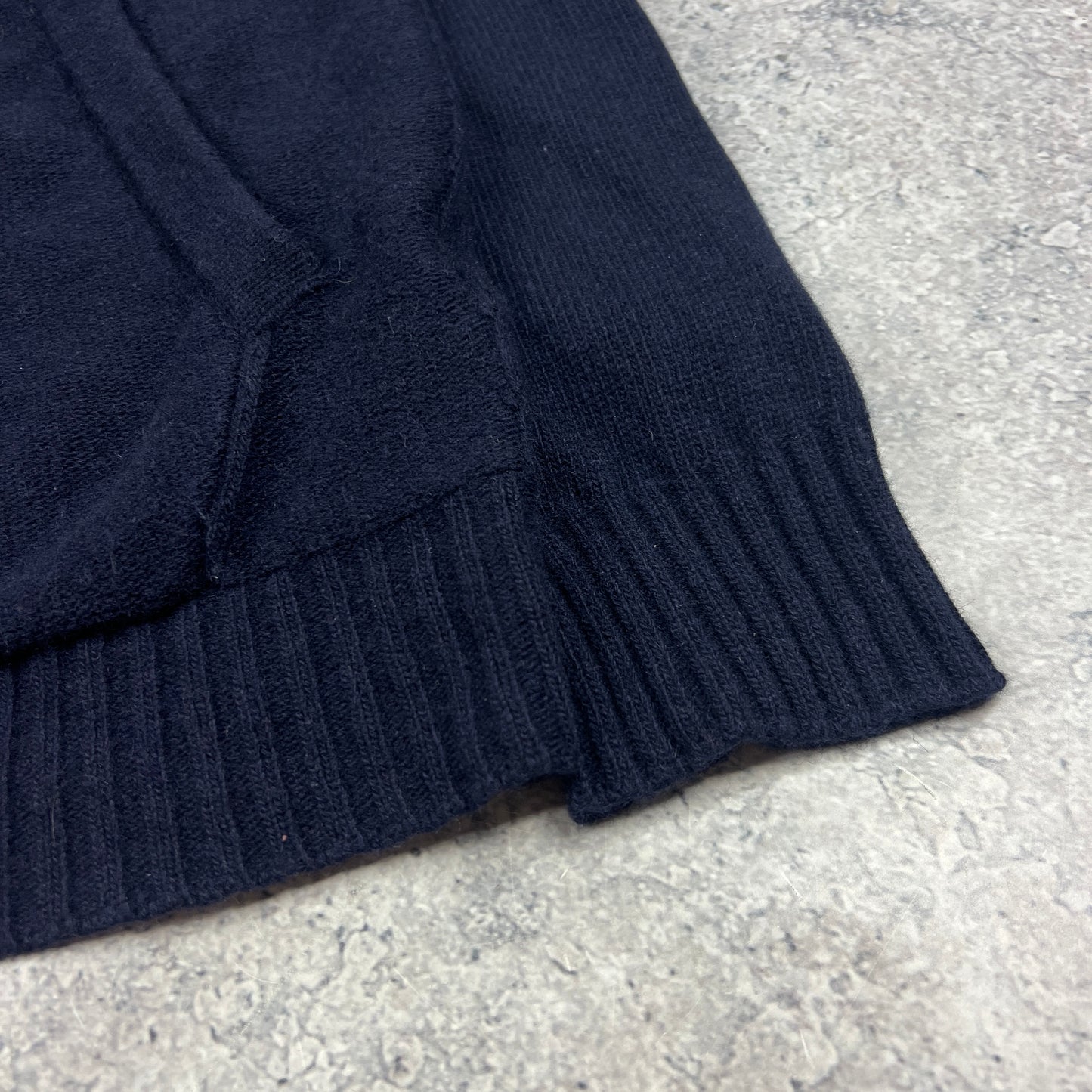 Stone Island Navy Wool Cardigan XXL 25.25”