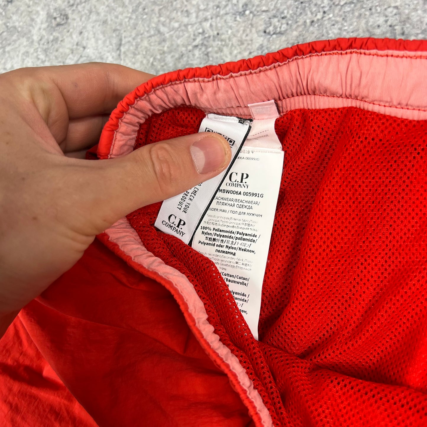 CP Company Red Lens Swimshorts Size 56- W36-38”