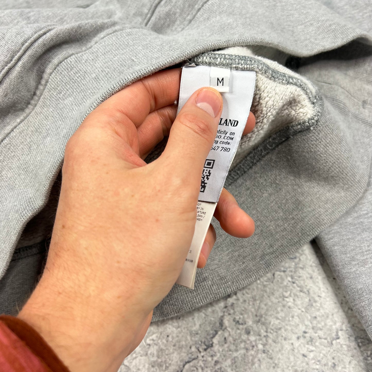 Stone Island Grey Pullover Hoodie Medium 21.25”