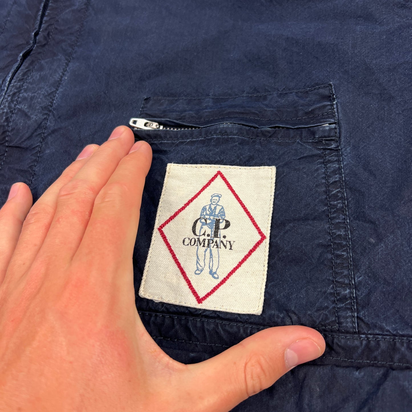 CP Company Indigo Blue Goggle Jacket Medium 22.75”
