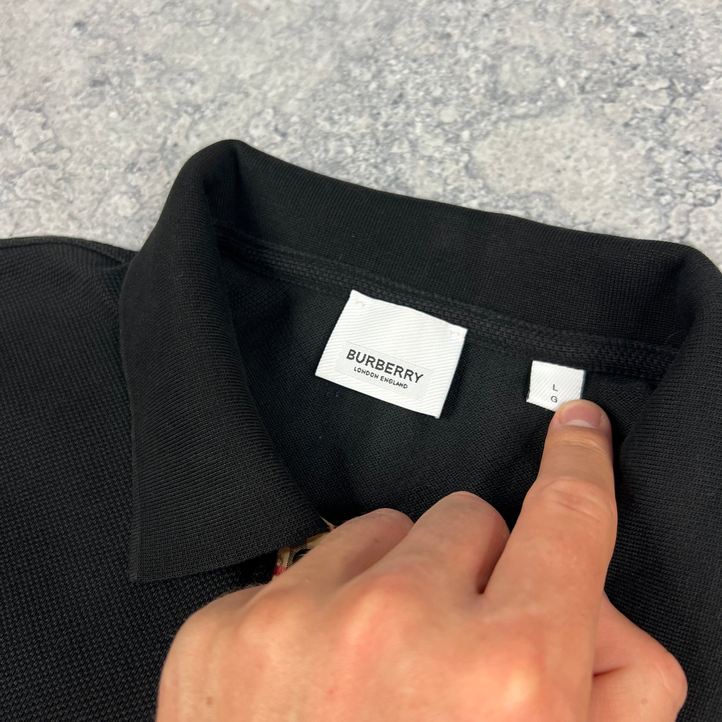 Burberry Black Polo Shirt Large (Fits S/M) 20.5”