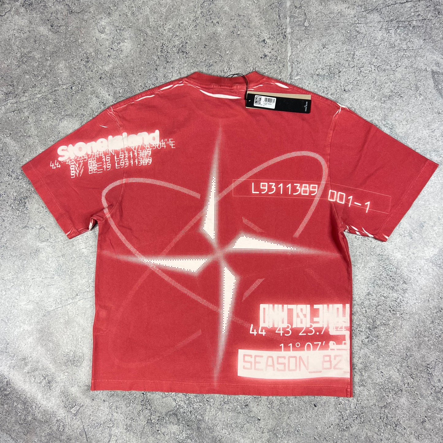 Stone Island Pink Y2K Logo T-Shirt Large 23.75”