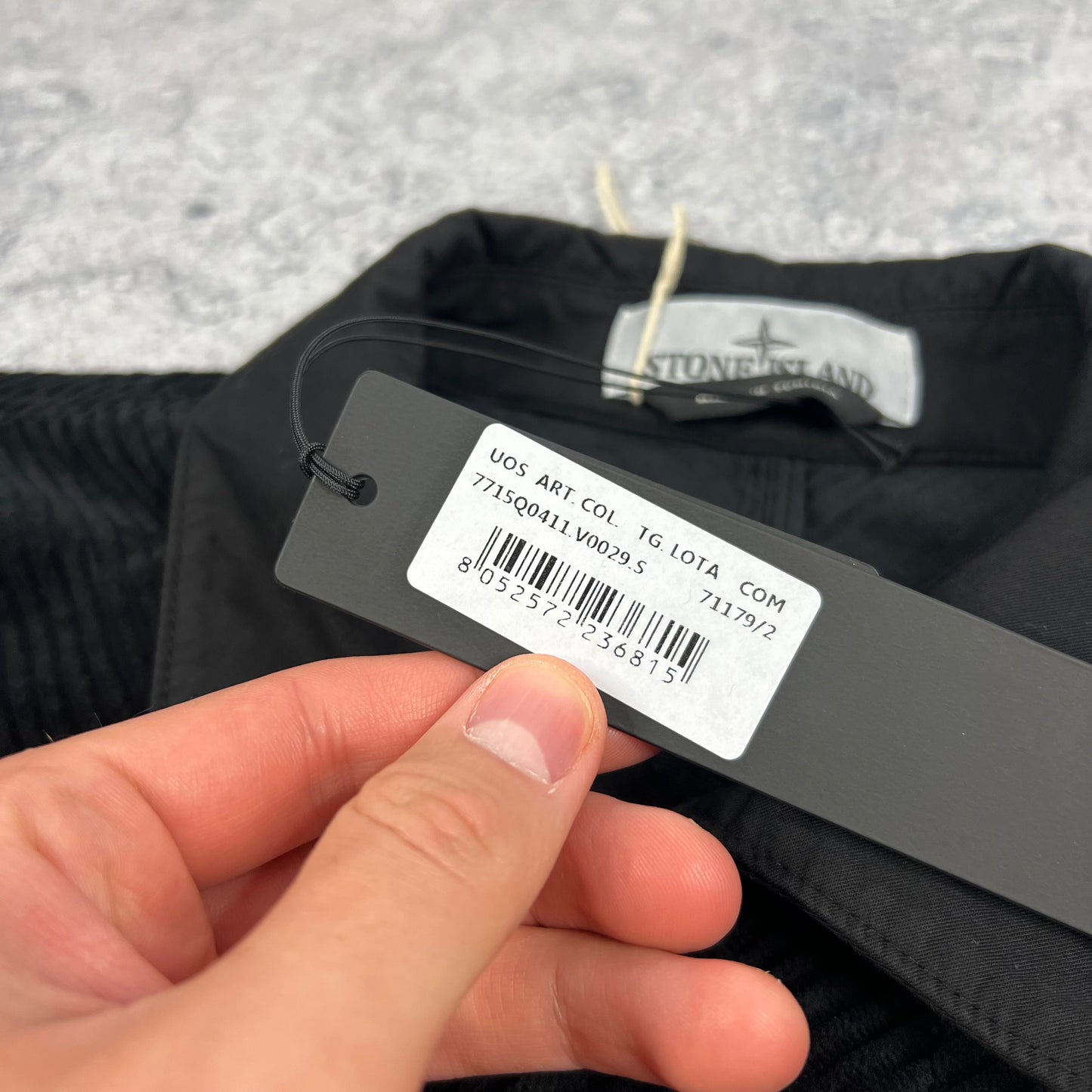 Stone Island Black Corduroy 400 Jacket Small 21.25” BNWT