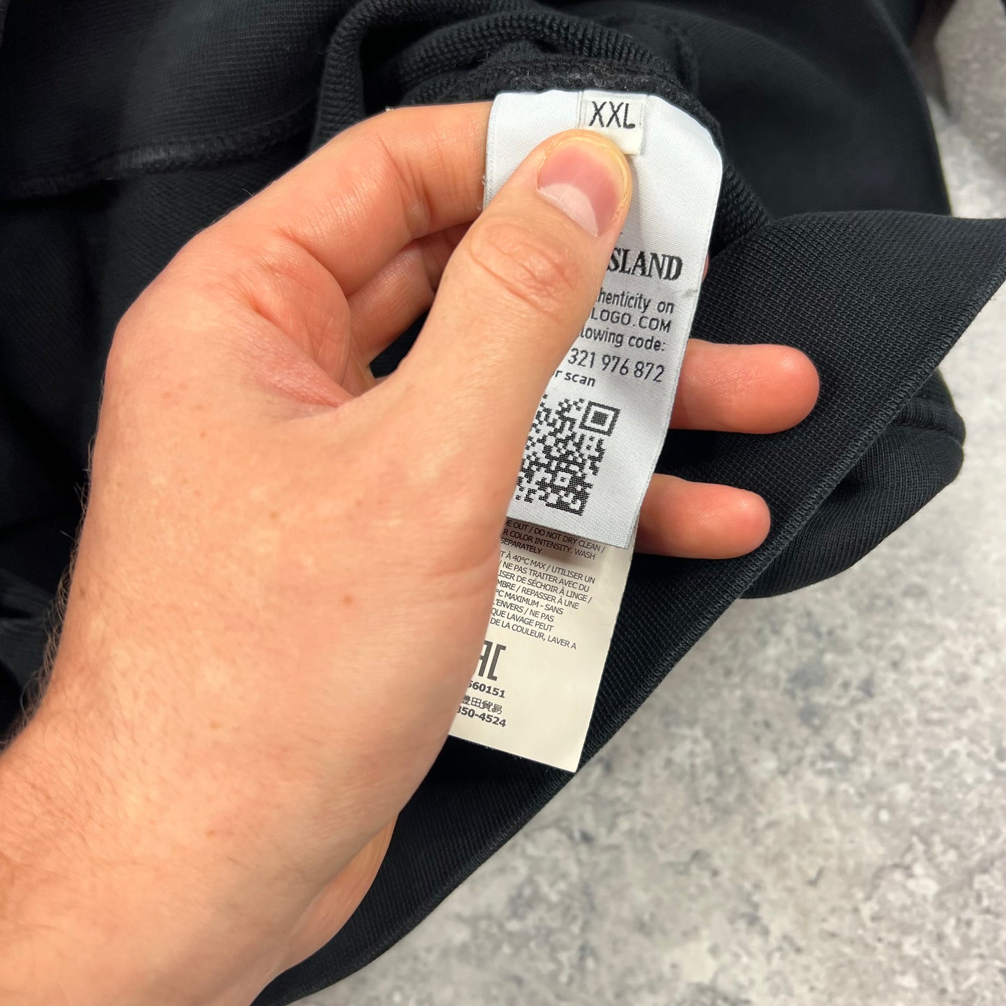 Stone Island Black Reversible Sweatshirt XXL 25.25”
