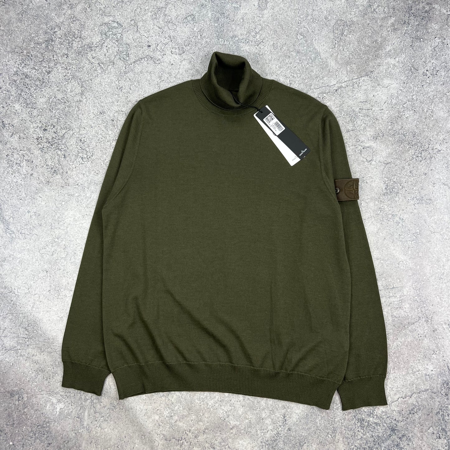 Stone Island Khaki Ghost Turtleneck Knit Jumper XL 23.5” BNWT