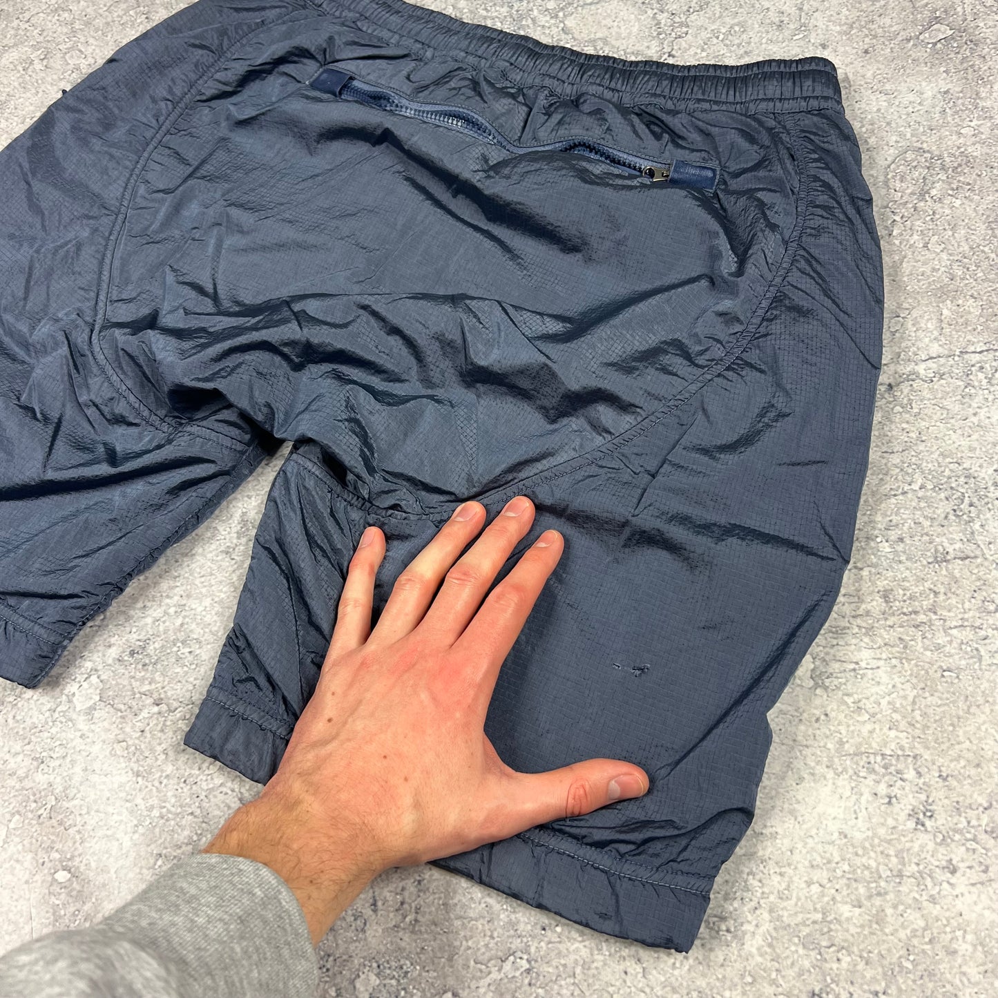 Stone Island Blue Nylon Metal Ripstop Shorts Medium 30-32”