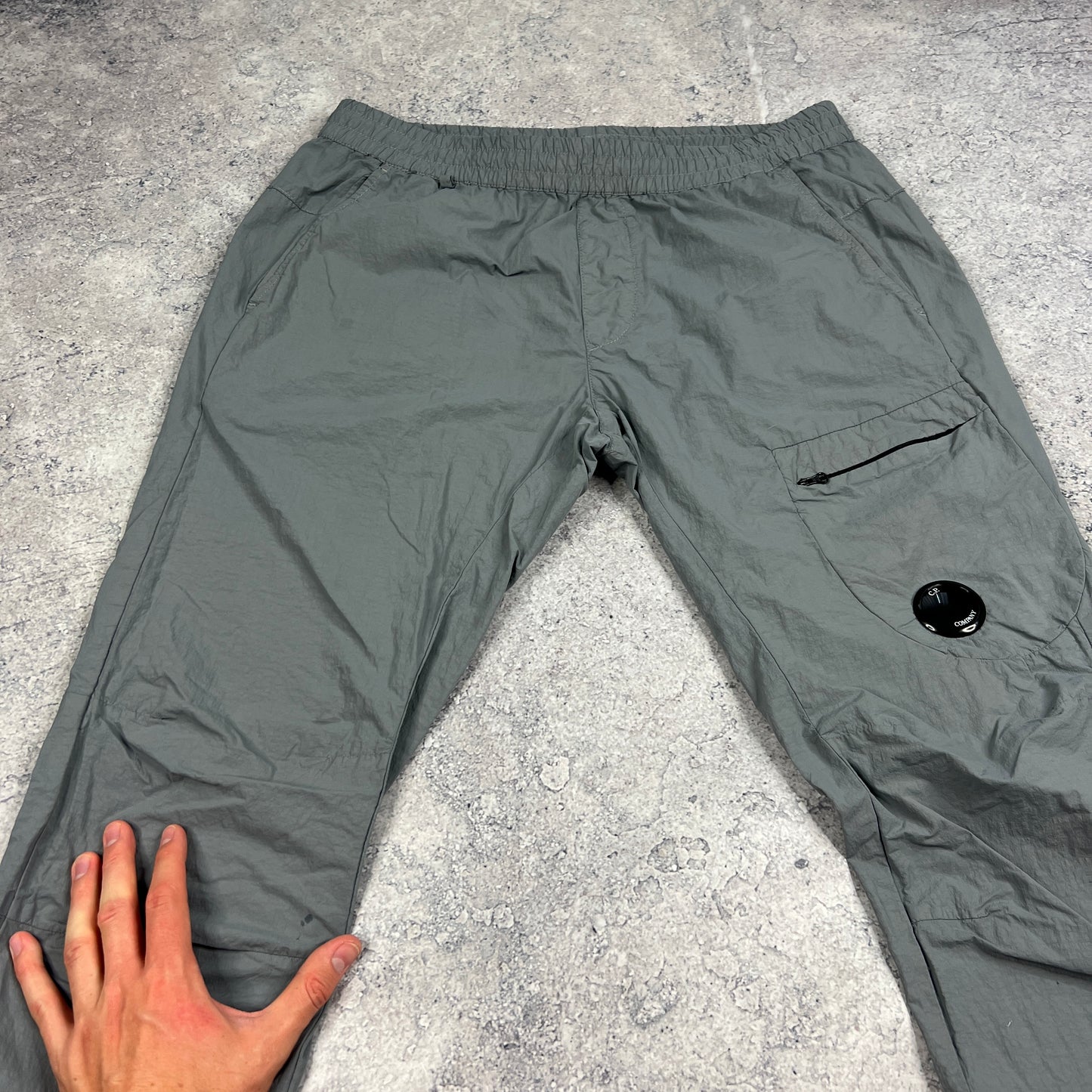 CP Company Grey Flatt Nylon Lens Cargo Trousers Size 50- W34”