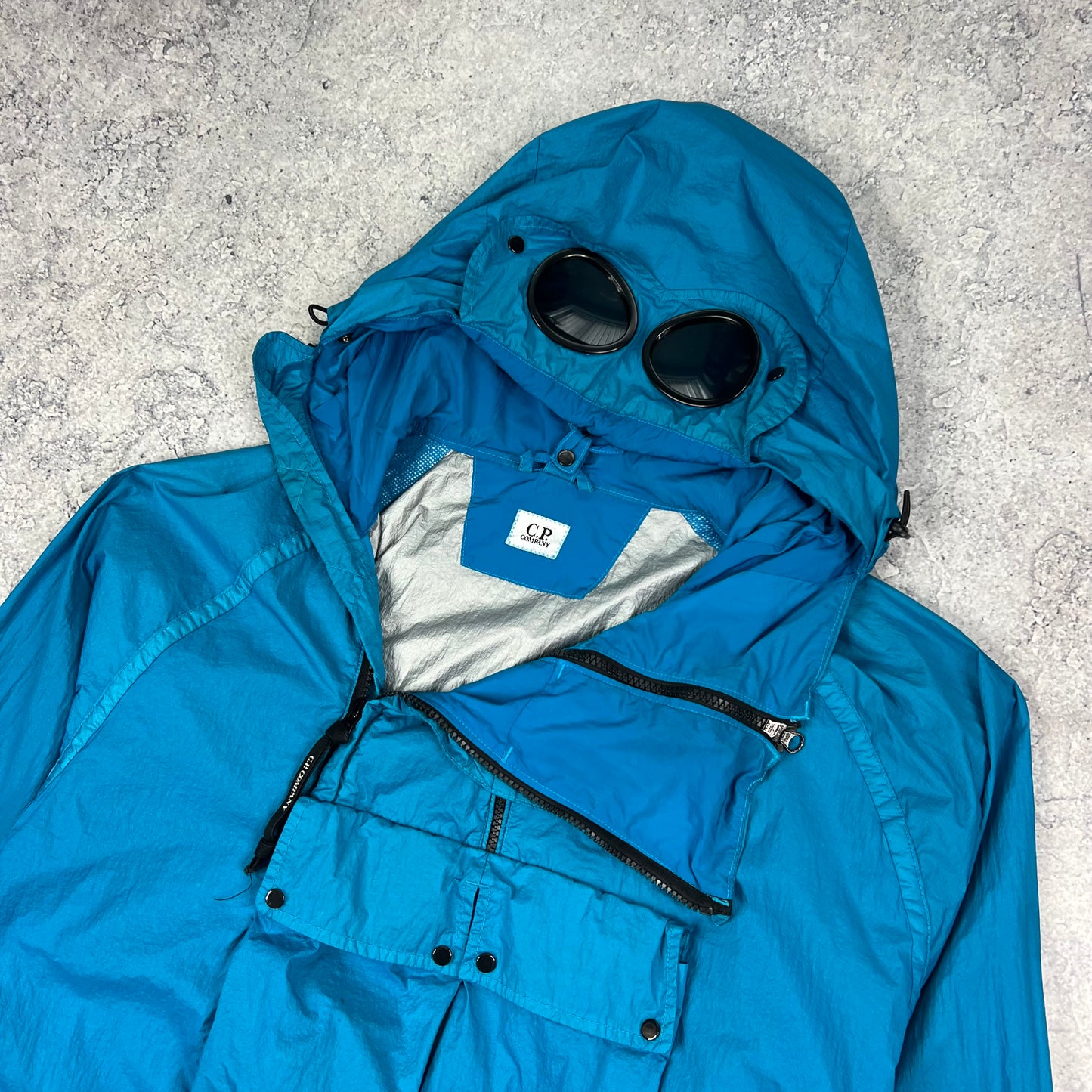 CP Company Blue Nyfoil Watchviewer Goggle Jacket Size 54- XL/XXL 24”