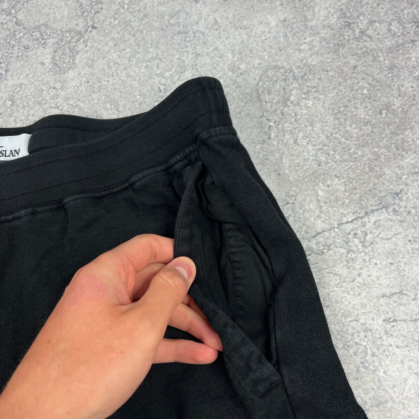 Stone Island Black Joggers Large W32-34”