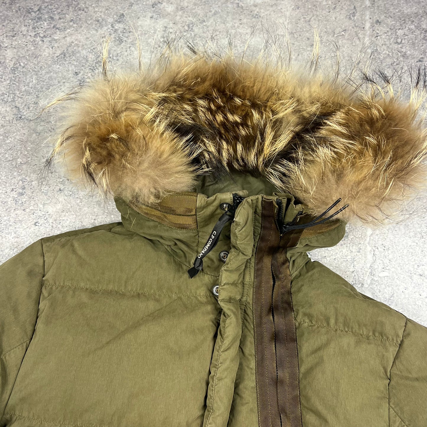 CP Company Khaki 50 Fili Down Parka Size 48- Medium 21.75”