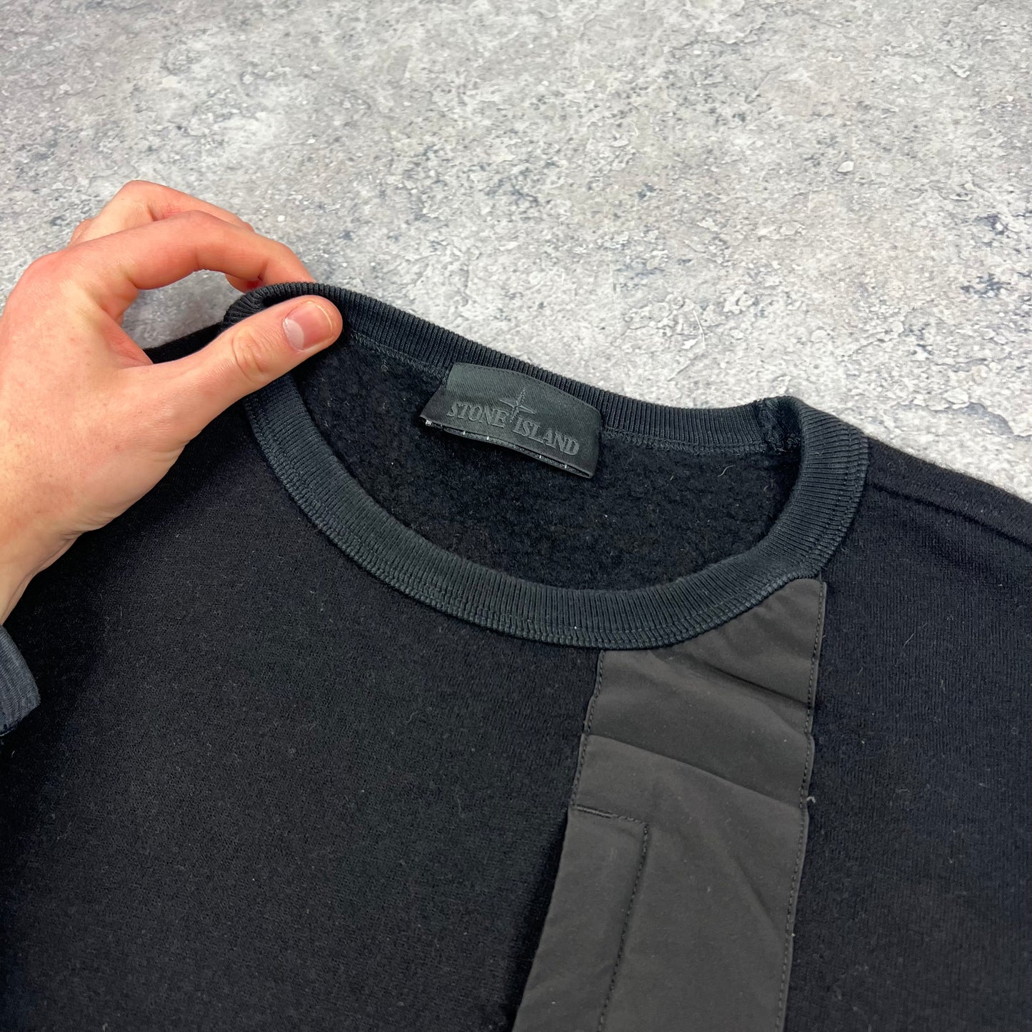 Stone Island Black Ghost Wool Sweatshirt Large 25”
