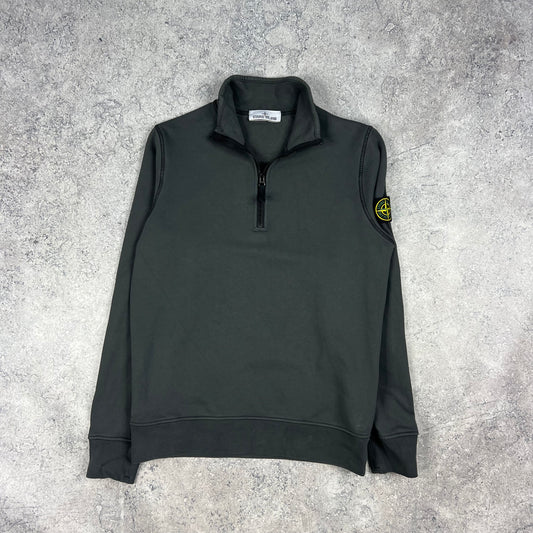 Stone Island Dark Grey Quarter Zip Sweatshirt Small 20.5”