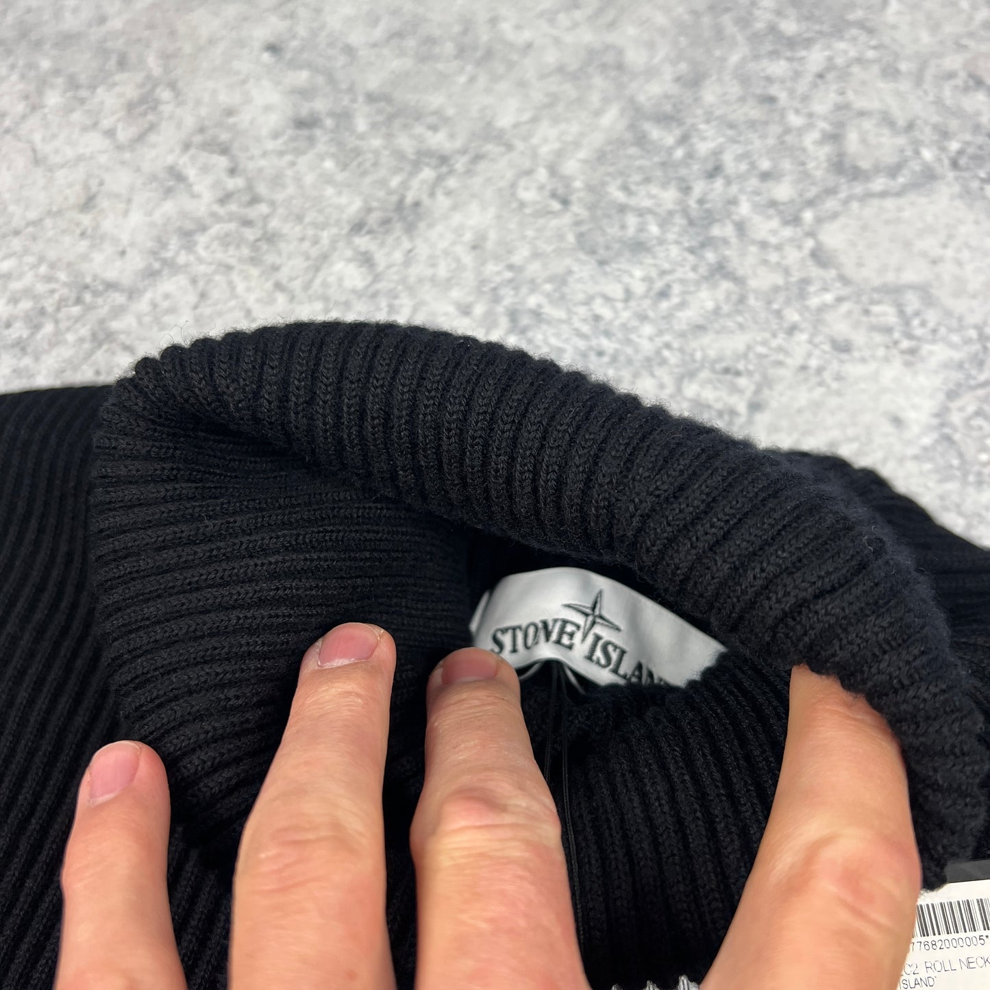 Stone Island Black Rollneck Ribbed Jumper Medium 18” BNWT