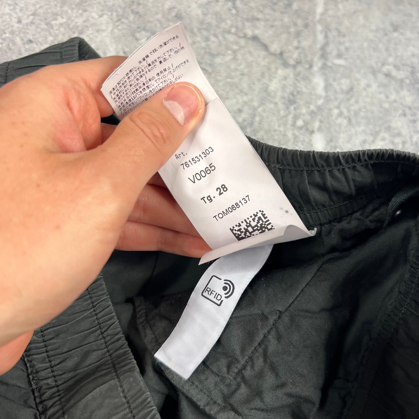 Stone Island Grey Cuffed Cargo Trousers W28”
