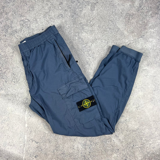 Stone Island Blue Cuffed Cargo Trousers W34”