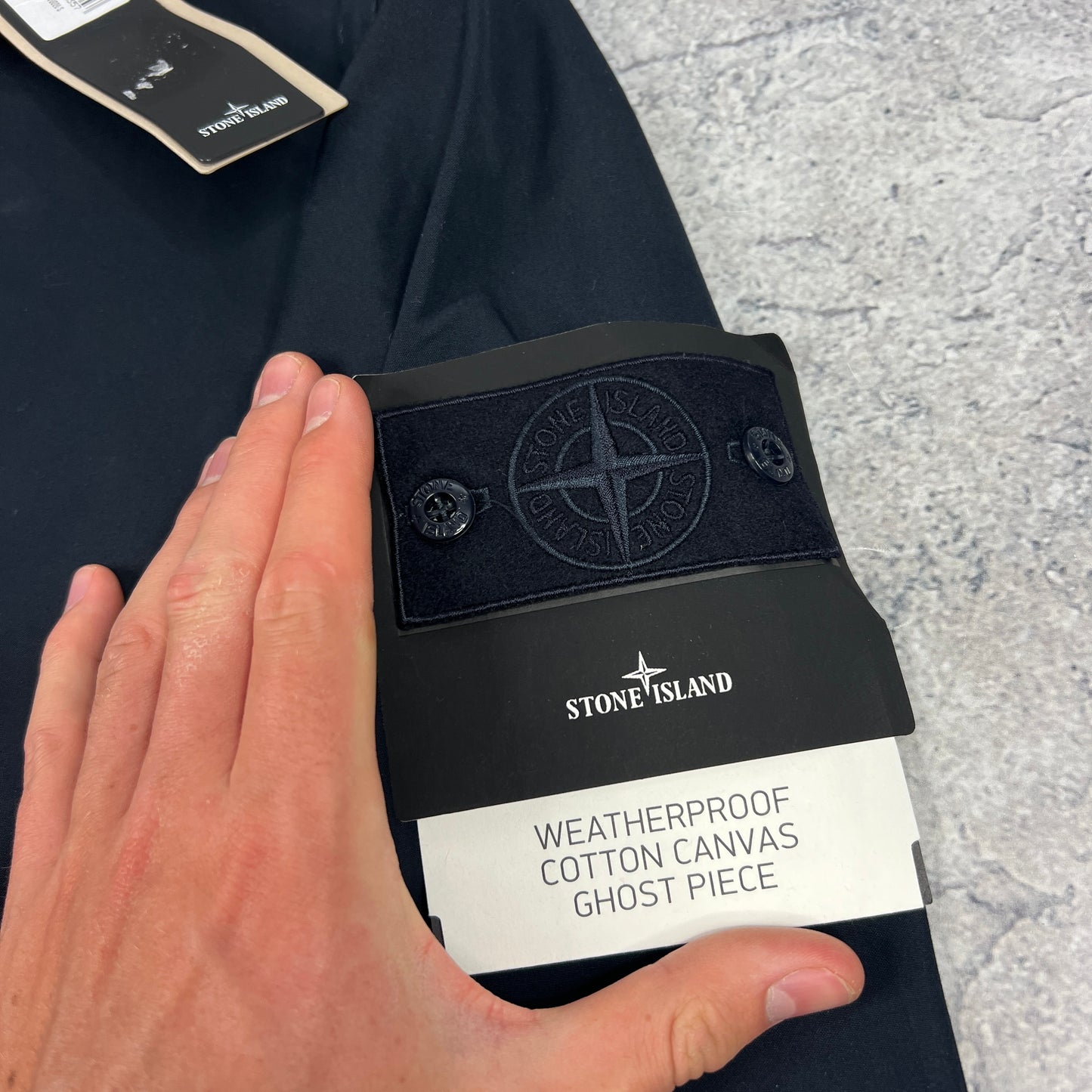 Stone Island Navy Ghost Weatherproof Cotton Jacket Small 20.5” BNWT