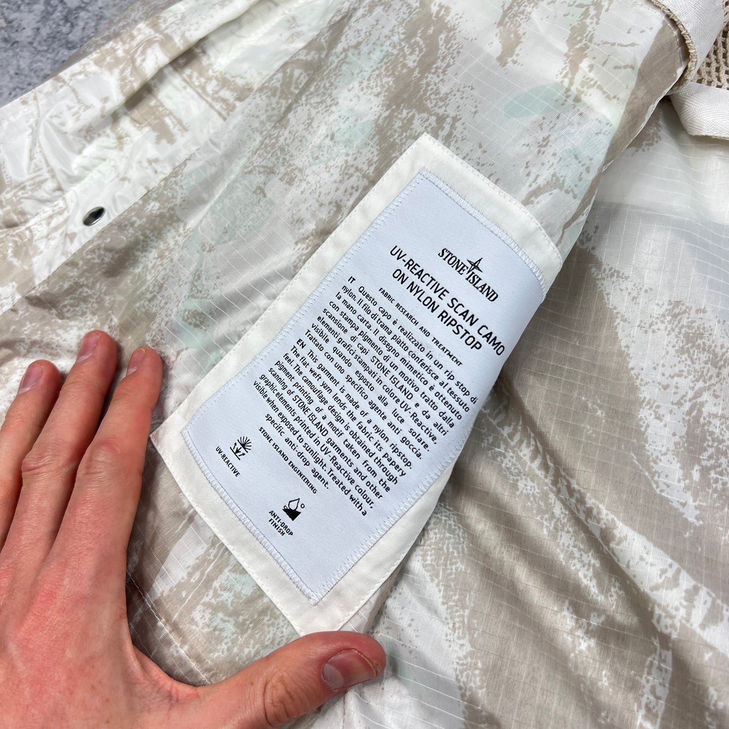 Stone Island UV Reactive Camo Parka Jacket Large 26” BNWT