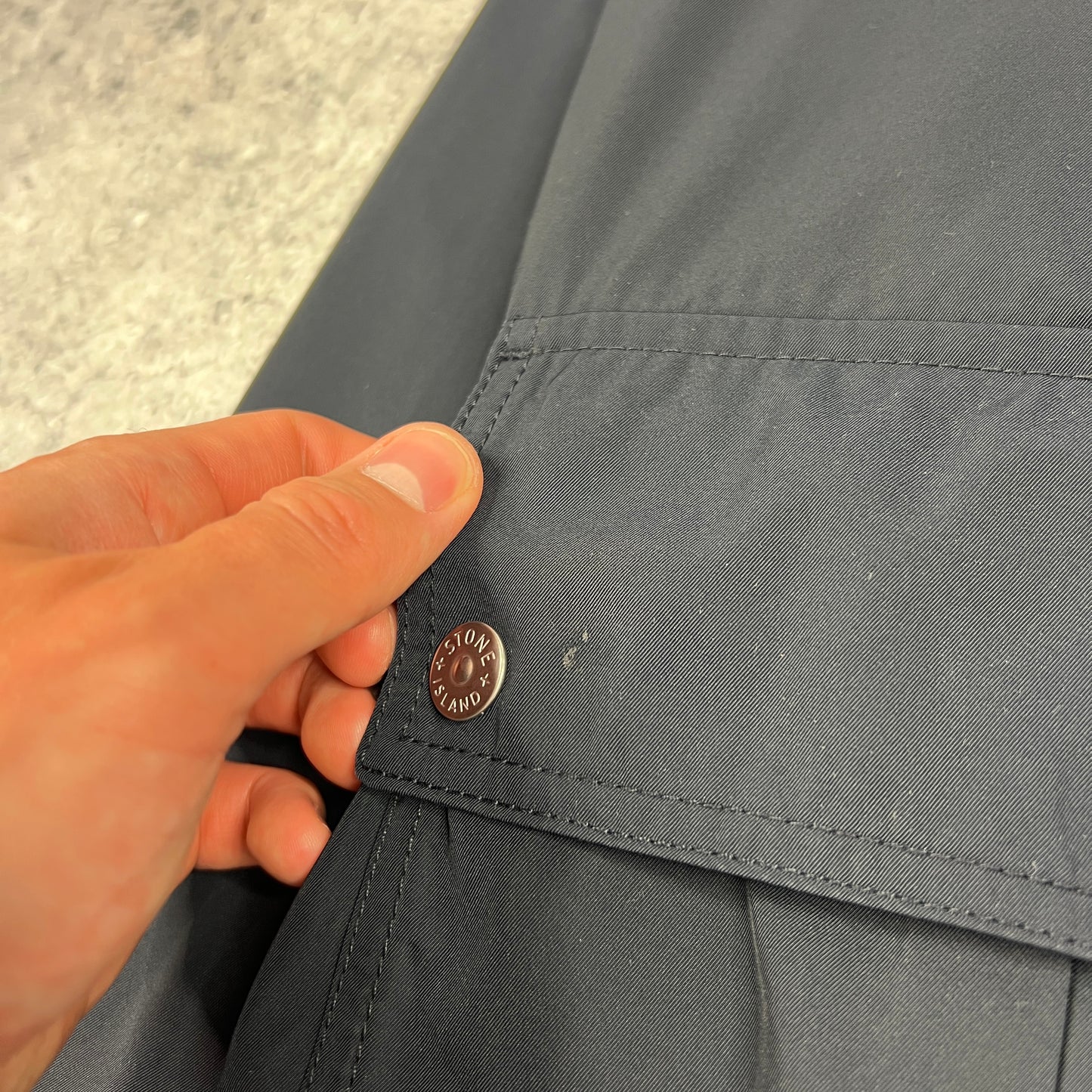 Stone Island Navy Micro Twill Jacket Medium 22.25”