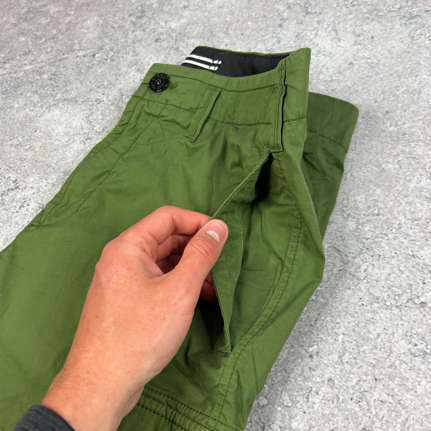 Stone Island Green Slim Cargo Trousers W30”
