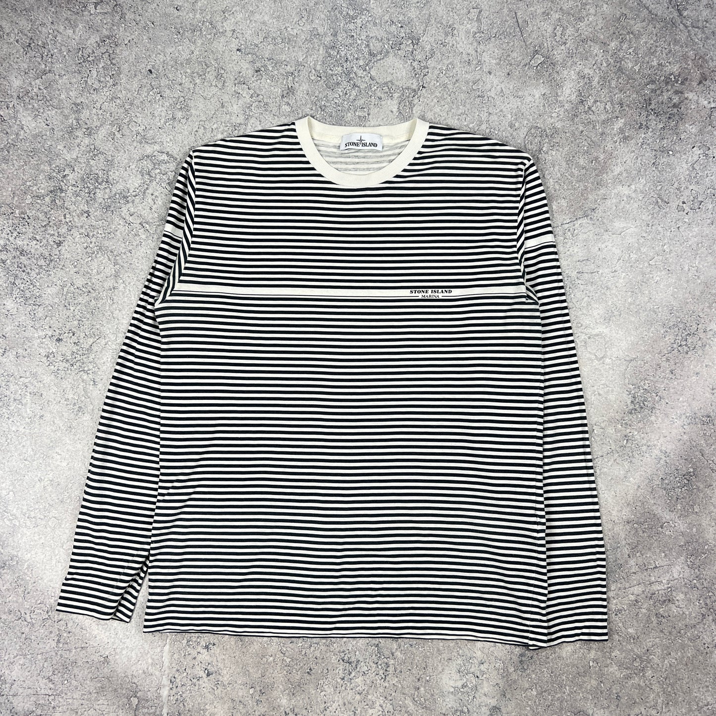 Stone Island Marina Striped L/S T-Shirt Large 22”