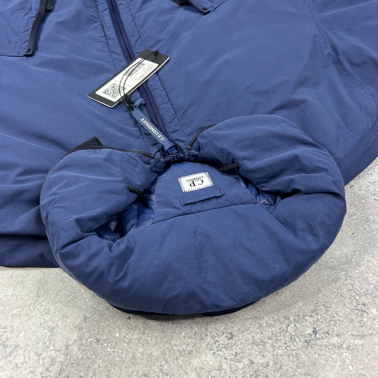 CP Company Blue Flatt Nylon Down Jacket XL 26”
