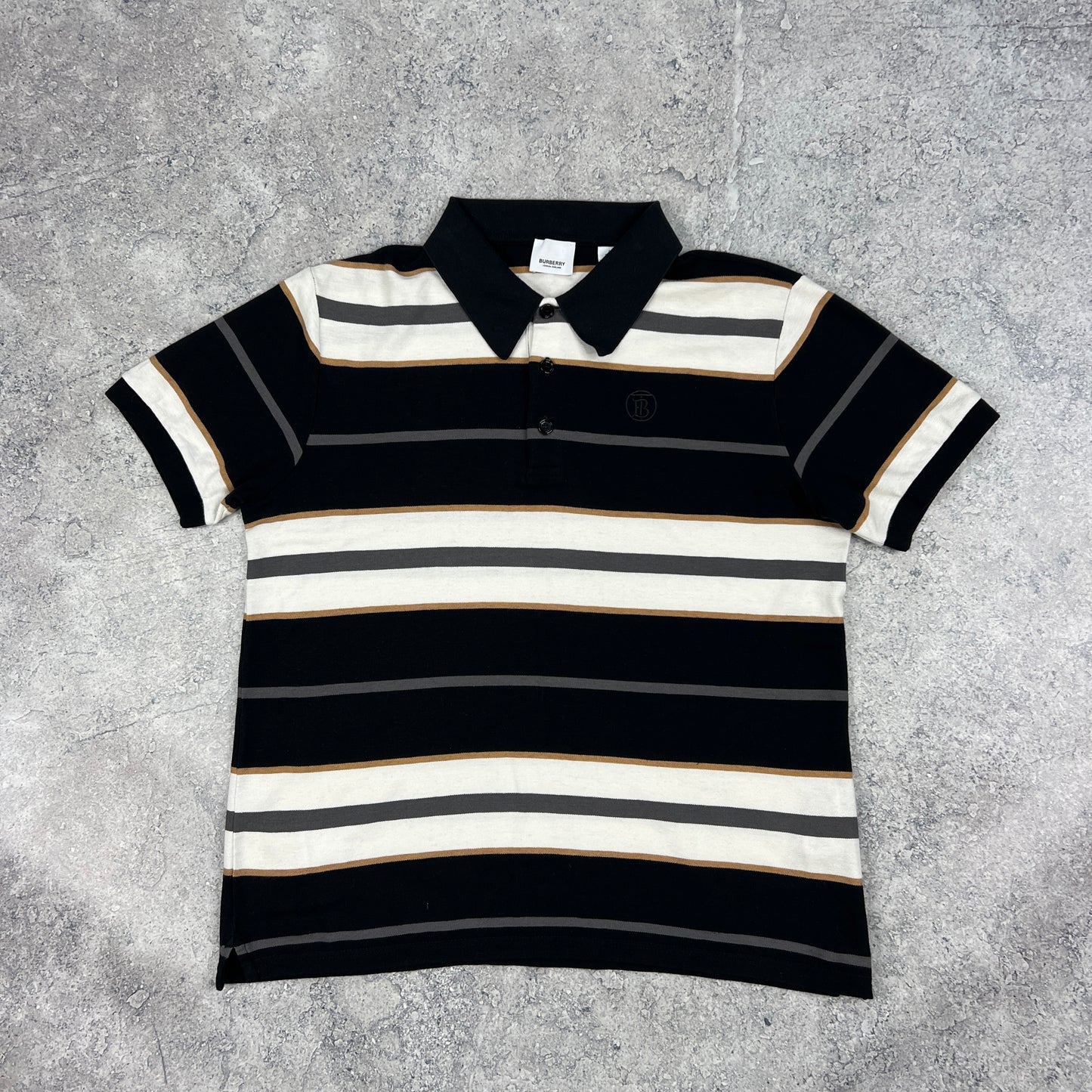 Burberry Striped Polo Shirt Small (fits M) 21.75”