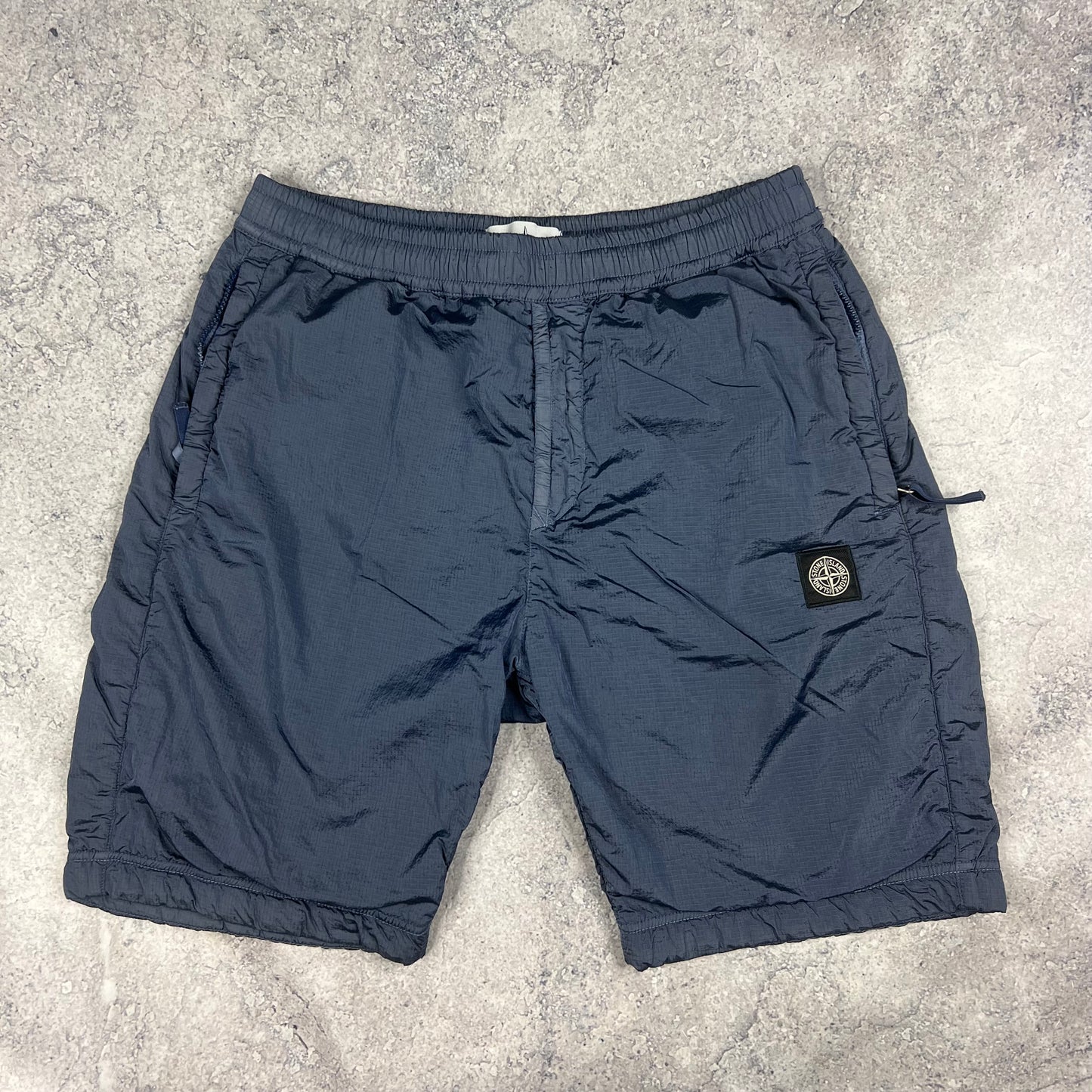 Stone Island Blue Nylon Metal Ripstop Shorts Medium 30-32”