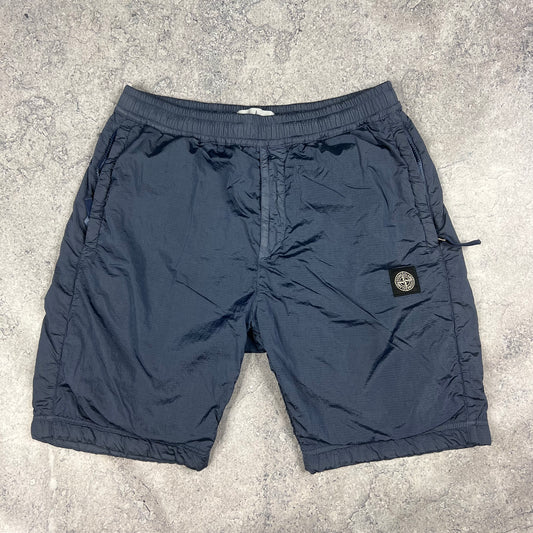 Stone Island Blue Nylon Metal Ripstop Shorts Medium 30-32”