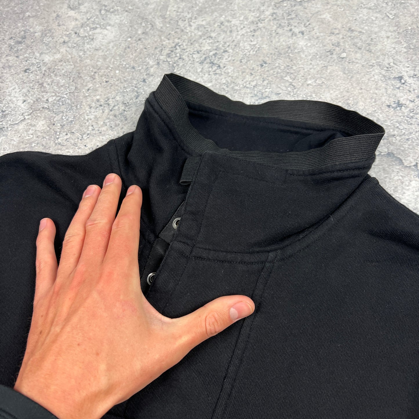 CP Company Black Button Up Lens Pullover Medium 21.5”