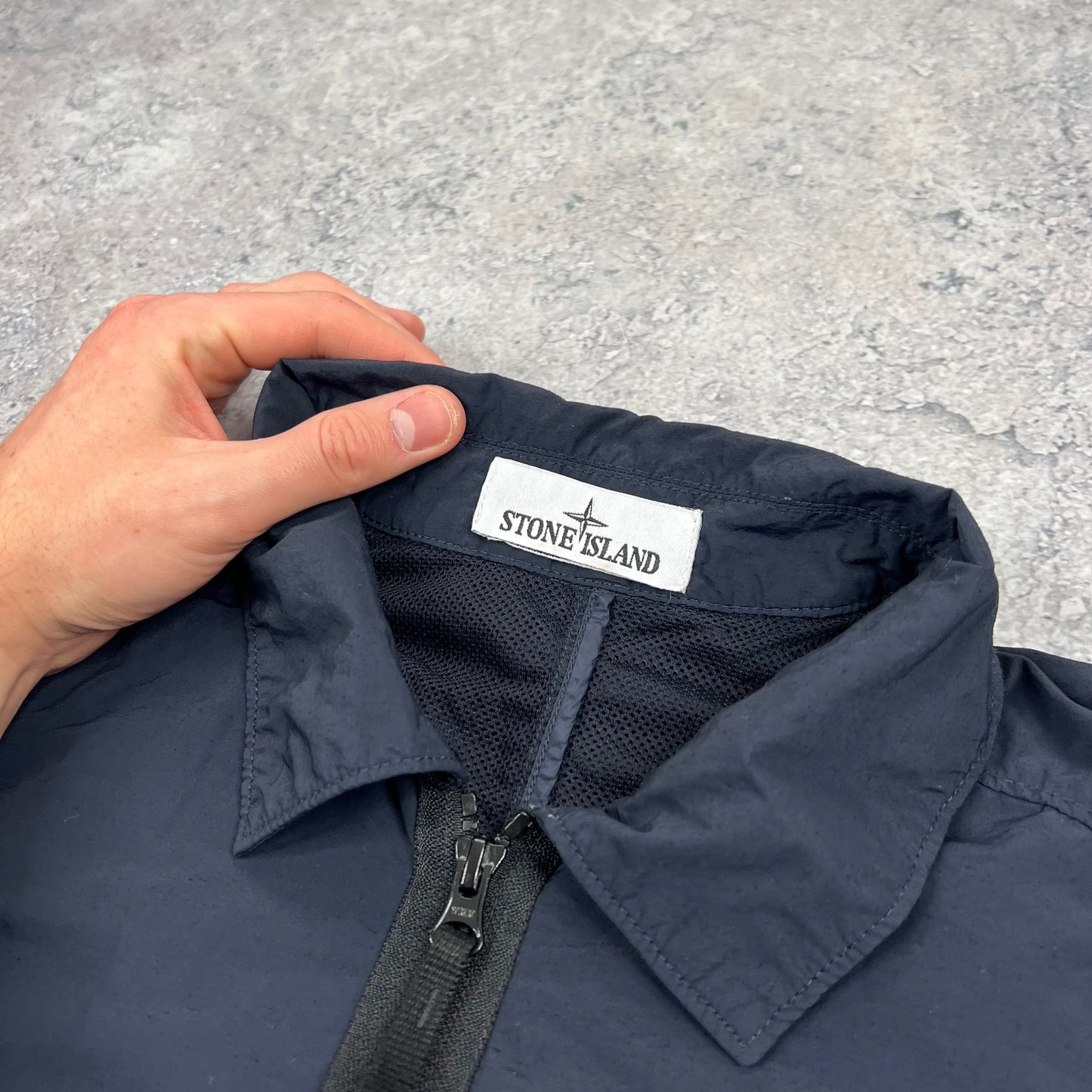 Stone Island Navy Naslan Overshirt Large 23”